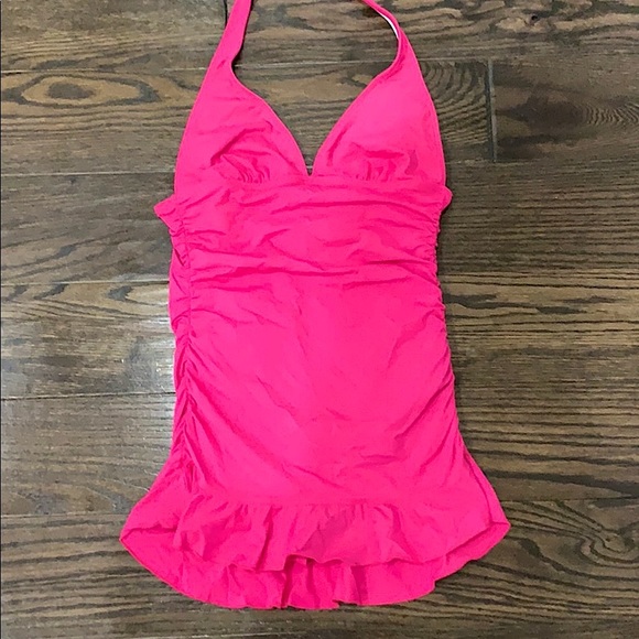 Pink halter swim suit. - Picture 1 of 2